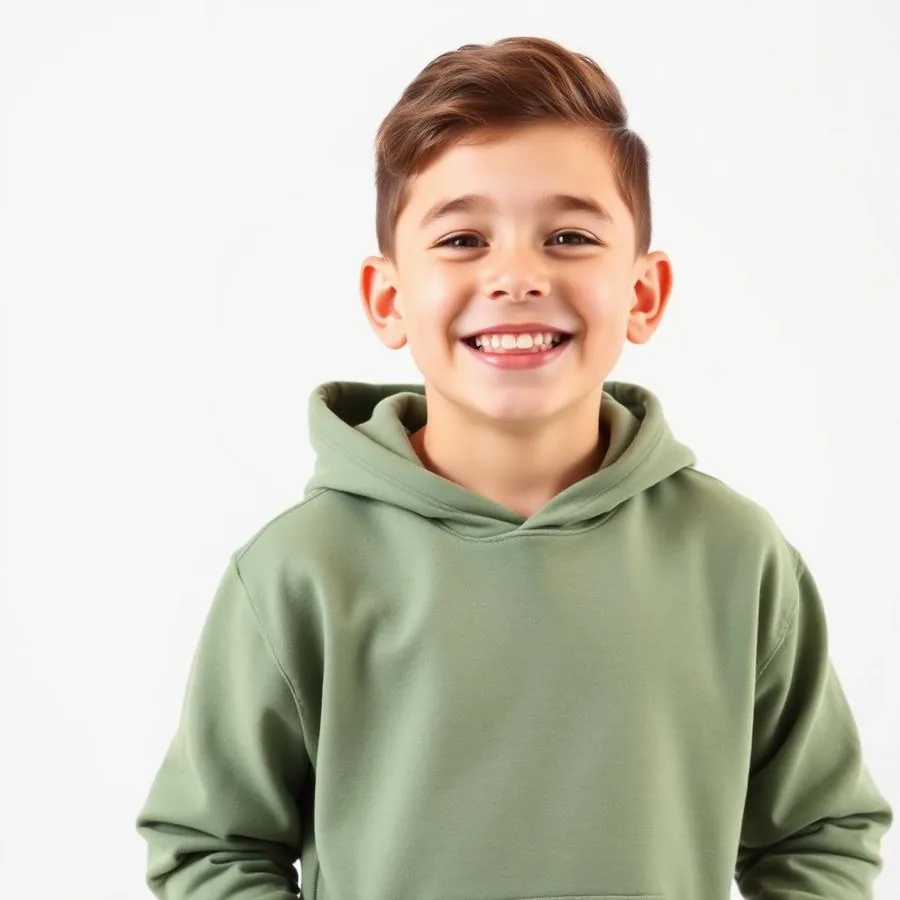 Cozy kids hoodie for casual wear in sage green