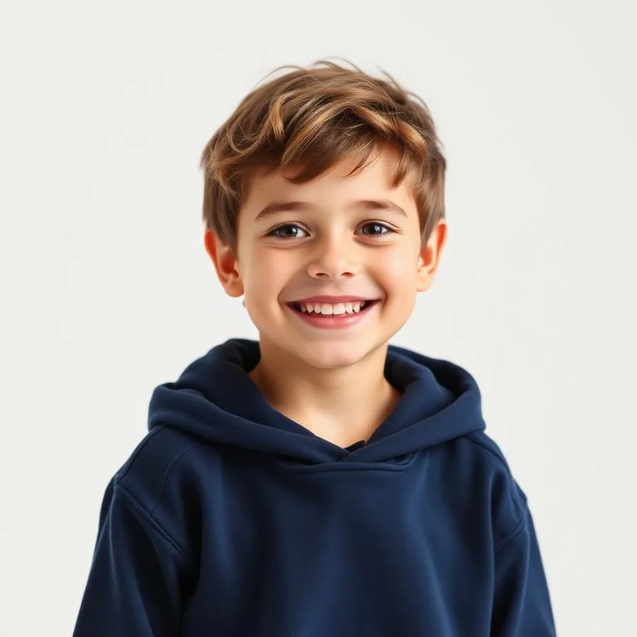 Relaxed fit hoodie for children in navy blue